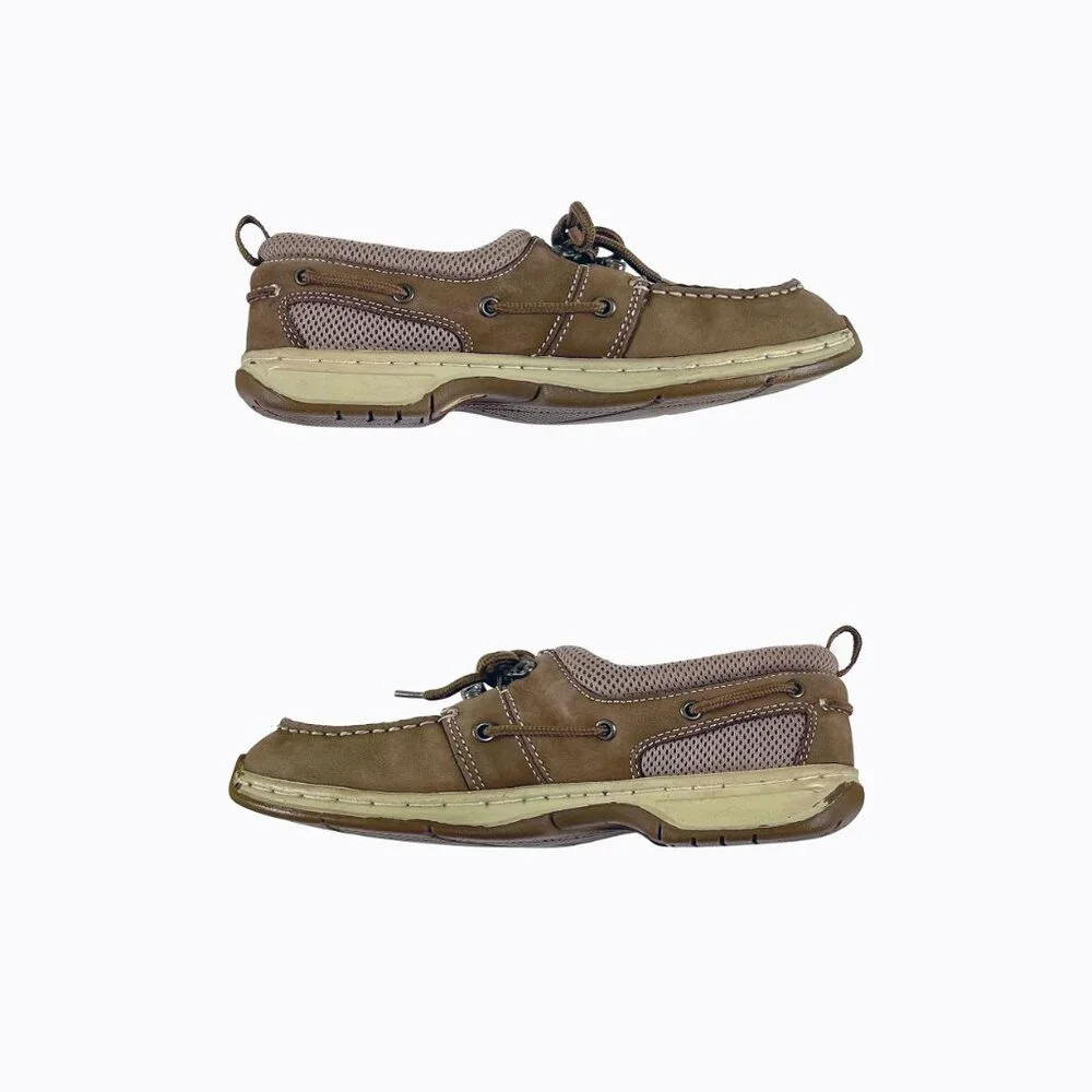 Rugged Shark Leather Boat Shoe 9 Suede Tan Tournament Series Ortholite Nautical